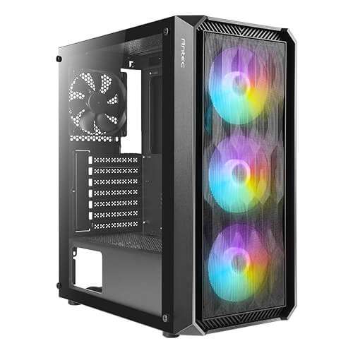 Intel ANTEC NX292 NX Series-Mid Tower Gaming Case, 3x Pre Installed 120mm Fans, Tempered glass, Steel + Plastic, Black | NX292 - thumbnail 7