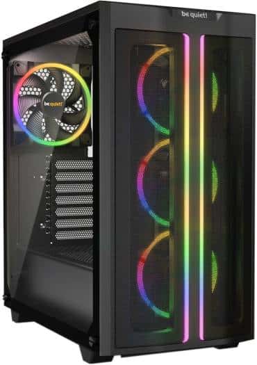 Be quiet! Be Quiet! Pure Base 500 FX aRGB Mid-Tower ATX Computer Case, 4x Light Wings PWM Fans, Up to 360mm Radiator Support, ABS + Steel + Tempered Glass Materials, USB-C / USB-A / Mic + Audio, Black | BGW43 - thumbnail 1