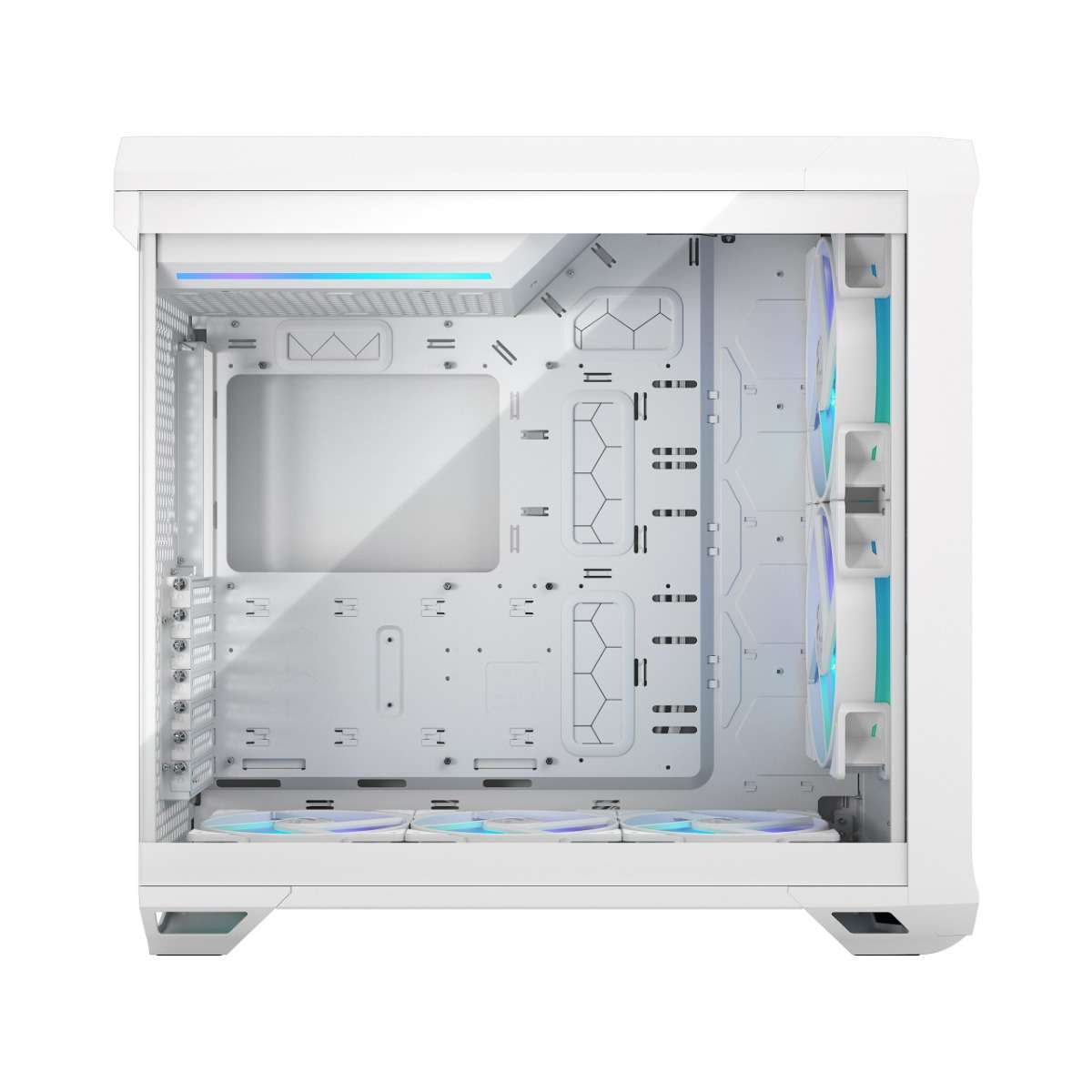 Fractal Design Fractal Design Torrent E-ATX Full Tower Computer Case, 7x Expansion Slots,  4 x 2.5" Bays, Supports Radiators up to 16.5", 2x 180mm & 3x 140mm Fans, High Airflow, White TG Clear Tint | FD-C-TOR1A-03 - thumbnail 5