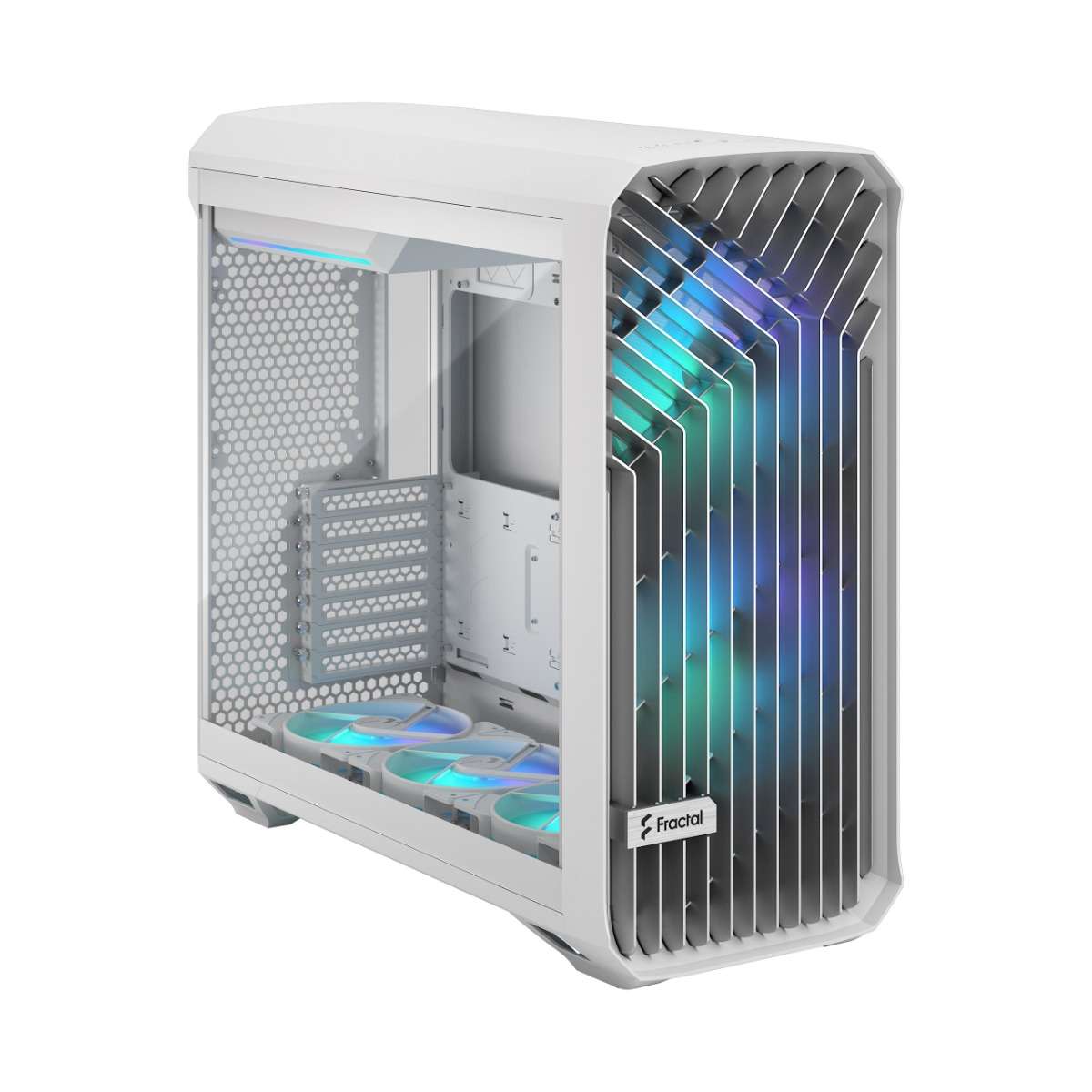 Fractal Design Fractal Design Torrent E-ATX Full Tower Computer Case, 7x Expansion Slots,  4 x 2.5" Bays, Supports Radiators up to 16.5", 2x 180mm & 3x 140mm Fans, High Airflow, White TG Clear Tint | FD-C-TOR1A-03 - thumbnail 2