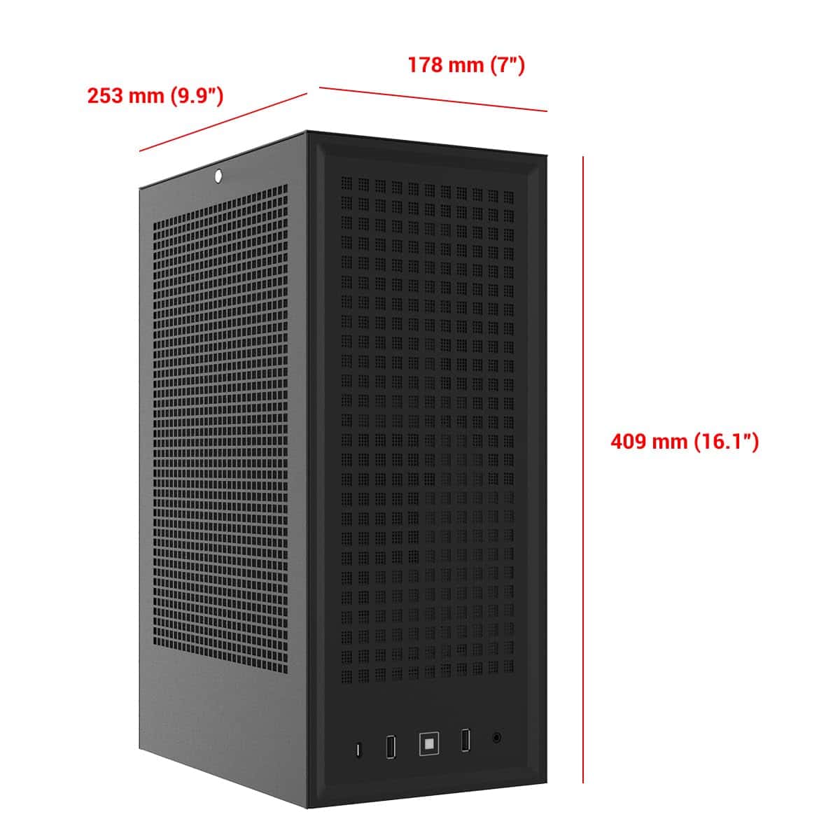 Hyte Revolt 3  Premium ITX Small Form Factor Case, Integrated handle, Upto 335mm GPU, Motherboard ITX, upto 280mm Cooler, Black | CS-HYTE-REVOLT3-B - thumbnail 6