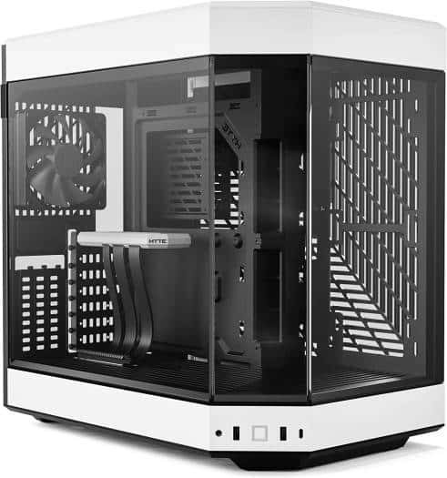 HYTE HYTE Y60 Modern Aesthetic Mid-Tower ATX Gaming PC Case, PCIE 4.0 Cable, Panoramic Tempered Glass Design, 3 Pre-installed 120mm Fans, Dual Chamber, 360mm Radiator Support, Black/White | CS-HYTE-Y60-BW - thumbnail 1