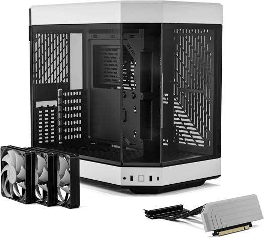 HYTE HYTE Y60 Modern Aesthetic Mid-Tower ATX Gaming PC Case, PCIE 4.0 Cable, Panoramic Tempered Glass Design, 3 Pre-installed 120mm Fans, Dual Chamber, 360mm Radiator Support, Black/White | CS-HYTE-Y60-BW - thumbnail 6