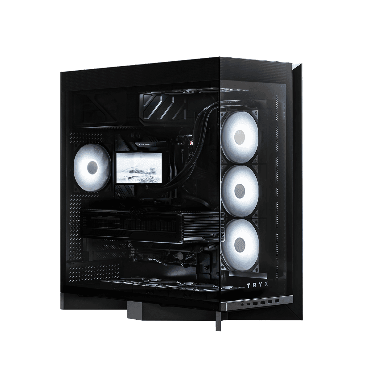 TRYX TRYX LUCA L70 Black Mid-tower E-ATX PC Case, 4mm Tempered Glass, Upto 8x 120mm Fans, Support ATX BTF motherboards, Includes Vertical GPU Bracket | C-L700N-NN0H-G0K - thumbnail 1