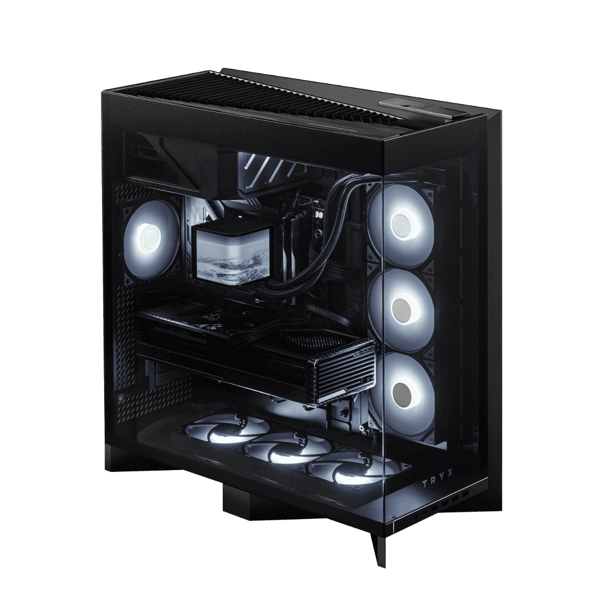 TRYX TRYX LUCA L70 Black Mid-tower E-ATX PC Case, 4mm Tempered Glass, Upto 8x 120mm Fans, Support ATX BTF motherboards, Includes Vertical GPU Bracket | C-L700N-NN0H-G0K - thumbnail 2
