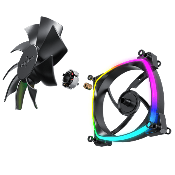 Montech MONTECH AX120 PWM ARGB PC FAN, Black 120mm Fan, 800~1600RPM (??10%), Rifle bearing, 12V, 4-pin PWM + 3-pin ARGB | AX120 - thumbnail 5