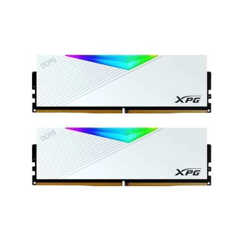 ADATA Adata XPG Lancer RGB 32GB (2x16GB) DDR5 Memory, 5200MHz Tested Speed, CL38 Latency, Dual Channel Kit, PC5-41600, 1.25 V, Intel XMP 3.0, Integ Heatsink, Unbuffered, ECC, White | AX5U5200C3816G-DCLARWH - thumbnail 1