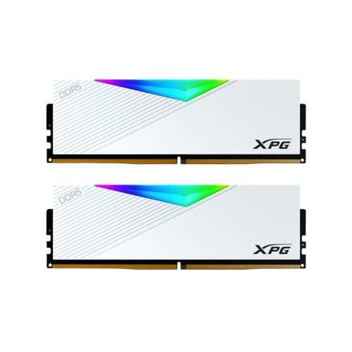 ADATA Adata XPG Lancer RGB 32GB (2x16GB) DDR5 Memory, 5200MHz Tested Speed, CL38 Latency, Dual Channel Kit, PC5-41600, 1.25 V, Intel XMP 3.0, Integ Heatsink, Unbuffered, ECC, White | AX5U5200C3816G-DCLARWH - thumbnail 1