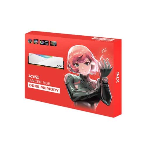 ADATA Adata XPG Lancer RGB 32GB (2x16GB) DDR5 Memory, 5200MHz Tested Speed, CL38 Latency, Dual Channel Kit, PC5-41600, 1.25 V, Intel XMP 3.0, Integ Heatsink, Unbuffered, ECC, White | AX5U5200C3816G-DCLARWH - thumbnail 2