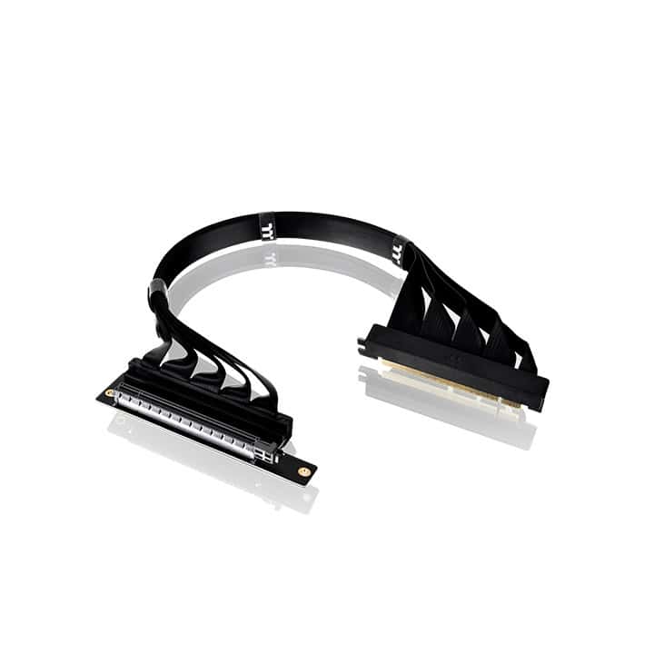 Thermaltake PCI-E 4.0 Dual 90 Degree Riser Cable 400mm: EMI Shielding Cover, PCI-E 4.0 X16 Speed, Supports PCI-E 3.0, 2.0 and 1.0 Applications, Special Dual-90 Degree Connecters - Black AC-077-CO1OTN-C1 thumbnail 4