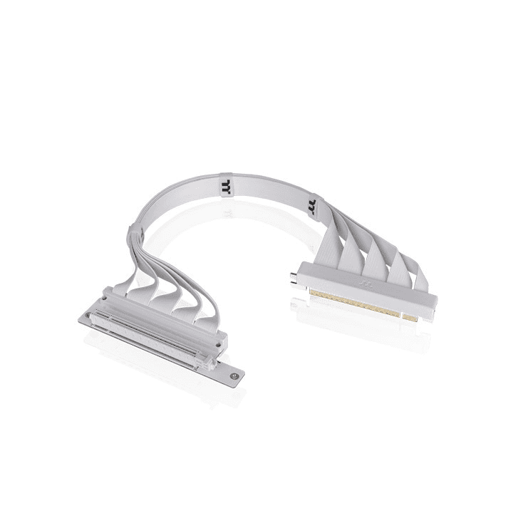 Thermaltake Thermaltake PCI-E 4.0 Dual 90 Degree Riser Cable, 400mm Snow White, X16 Speed, EMI Shielded | AC-077-CO6OTN-C1 - thumbnail 2