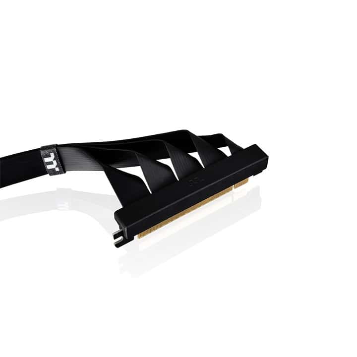 Thermaltake PCI-E 4.0 Dual 90 Degree Riser Cable 400mm: EMI Shielding Cover, PCI-E 4.0 X16 Speed, Supports PCI-E 3.0, 2.0 and 1.0 Applications, Special Dual-90 Degree Connecters - Black AC-077-CO1OTN-C1 thumbnail 5