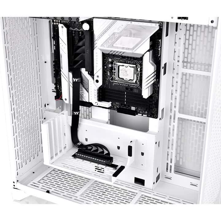 Thermaltake Thermaltake PCI-E 4.0 Dual 90 Degree Riser Cable 400mm: EMI Shielding Cover, PCI-E 4.0 X16 Speed, Supports PCI-E 3.0, 2.0 and 1.0 Applications, Special Dual-90 Degree Connecters - Black AC-077-CO1OTN-C1 - thumbnail 2