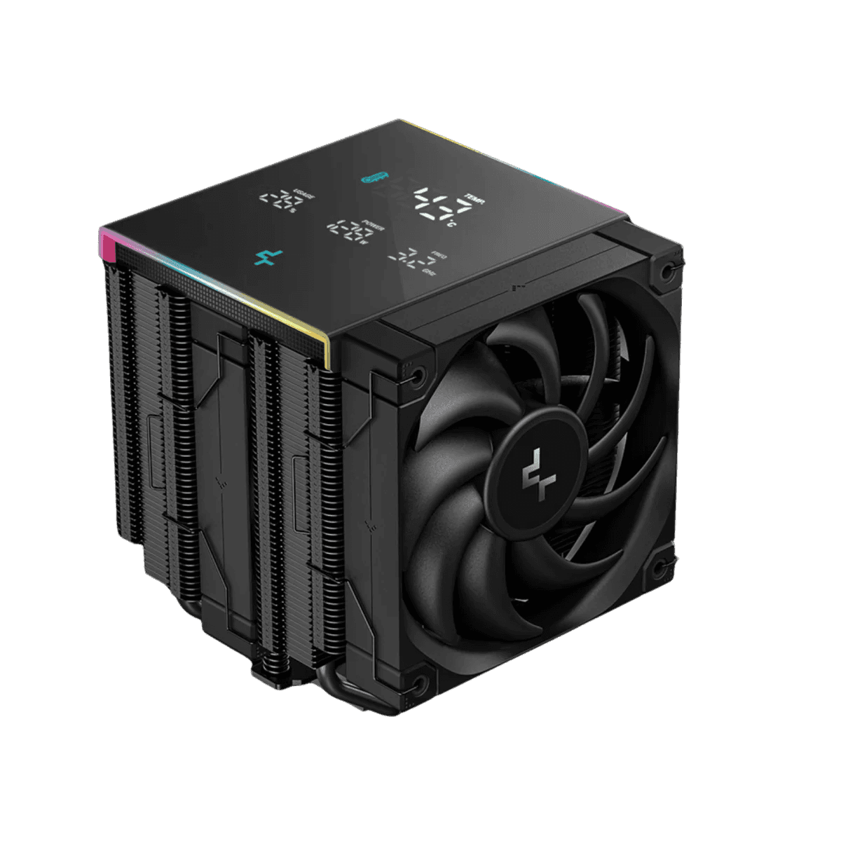 Deepcool AK620 DIGITAL PRO Air Cooler, Multi-data point screen, CTT 2.0 Heatpipe, 500~1750 RPM±10%, 60.89 CFM Fan Airflow, 2.91 mmAq  Fan Air Pressure, Fluid Dynamic Bearing, Black | R-AK620-BKAPMN-G thumbnail 1