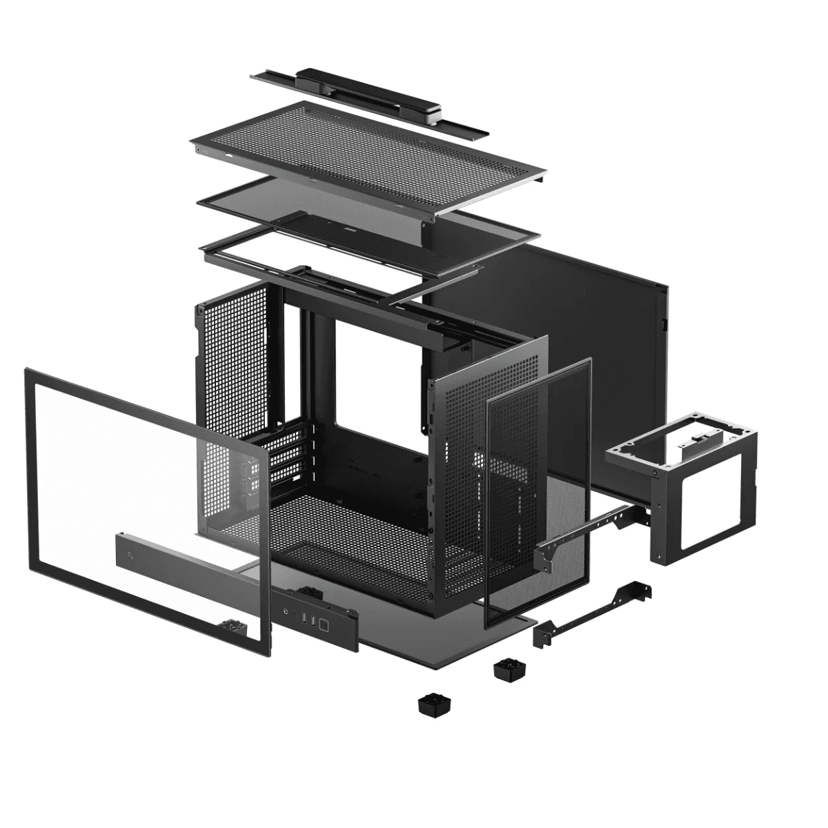 Deepcool CH160 PLUS Mini Portable Gaming Case, up to a 240mm radiator, Supports Micro-ATX motherboards, GPUs up to 342mm (328mm with front fan installed), and ATX PSUs up to 140mm, Black | R-CH160-BKNGM0-G thumbnail 2