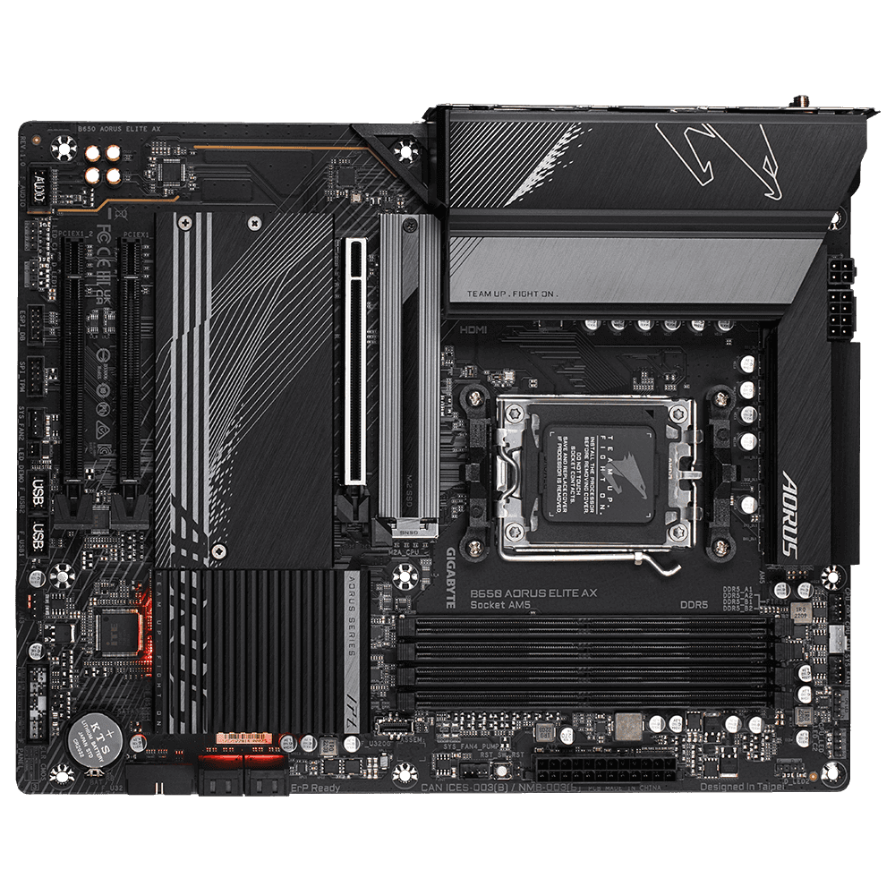 Nanotech Gigabyte B650 Aorus Elite AX rev.1.x DDR5 ATX Motherboard, AMD B650 Chipset, AMD Socket AM5, NVMe SSD,Realtek 2.5GbE LAN & Wi-Fi 6E AX210, PCI 4x16/1x DP/1xHDMI/1 x USB Type-C | B650 AORUS ELITE AX - thumbnail 3