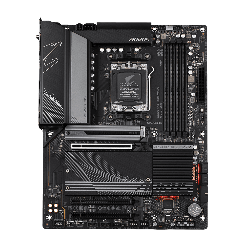 Gigabyte B650 Aorus Elite AX rev.1.x DDR5 ATX Motherboard, AMD B650 Chipset, AMD Socket AM5, NVMe SSD,Realtek 2.5GbE LAN & Wi-Fi 6E AX210, PCI 4x16/1x DP/1xHDMI/1 x USB Type-C | B650 AORUS ELITE AX thumbnail 2