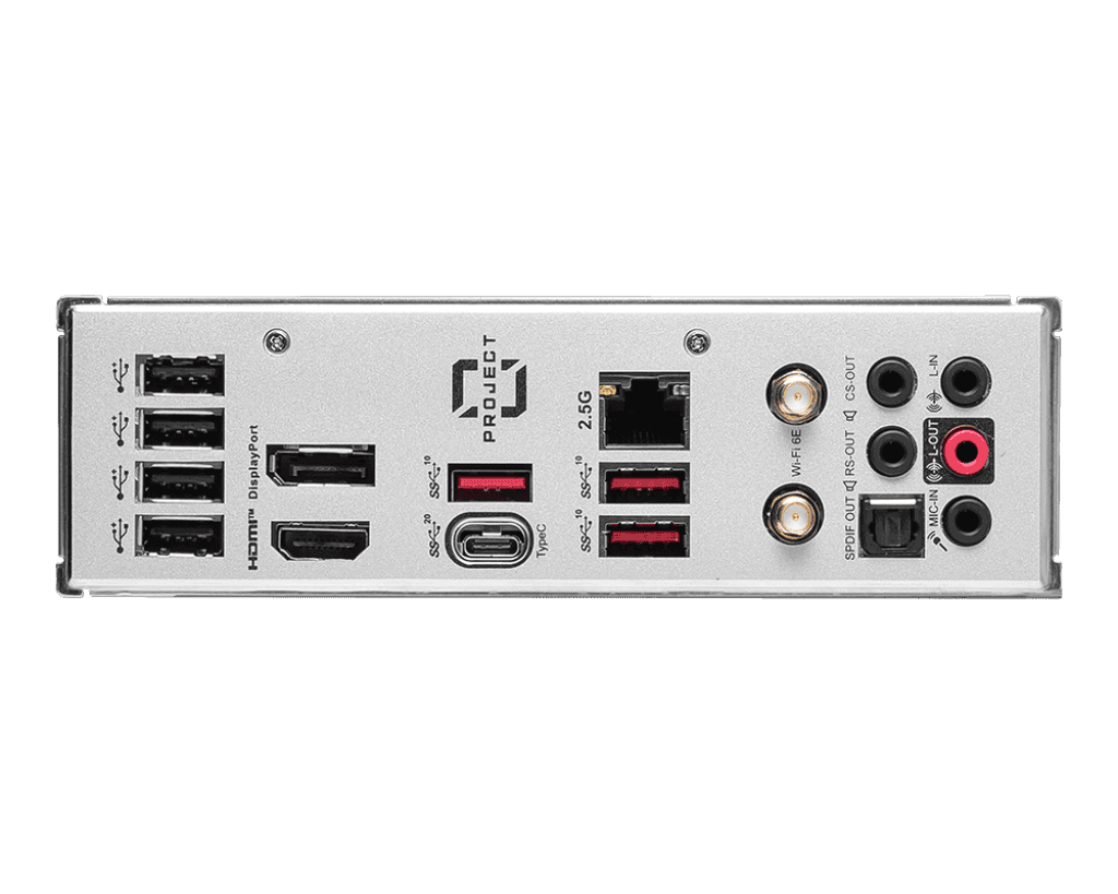 MSI MSI B760M MSI PROJECT ZERO LGA 1700 mATX Motherboard, Intel B760 Chipset, 4x DDR5 Slots / 192GB Max, Wi-Fi 6E / BT 5.3, 2x PCI-E x16, 2x M.2, USB 3.2 Type-C, 1x HDMI / 1x DP | 911-7E14-001 - thumbnail 4