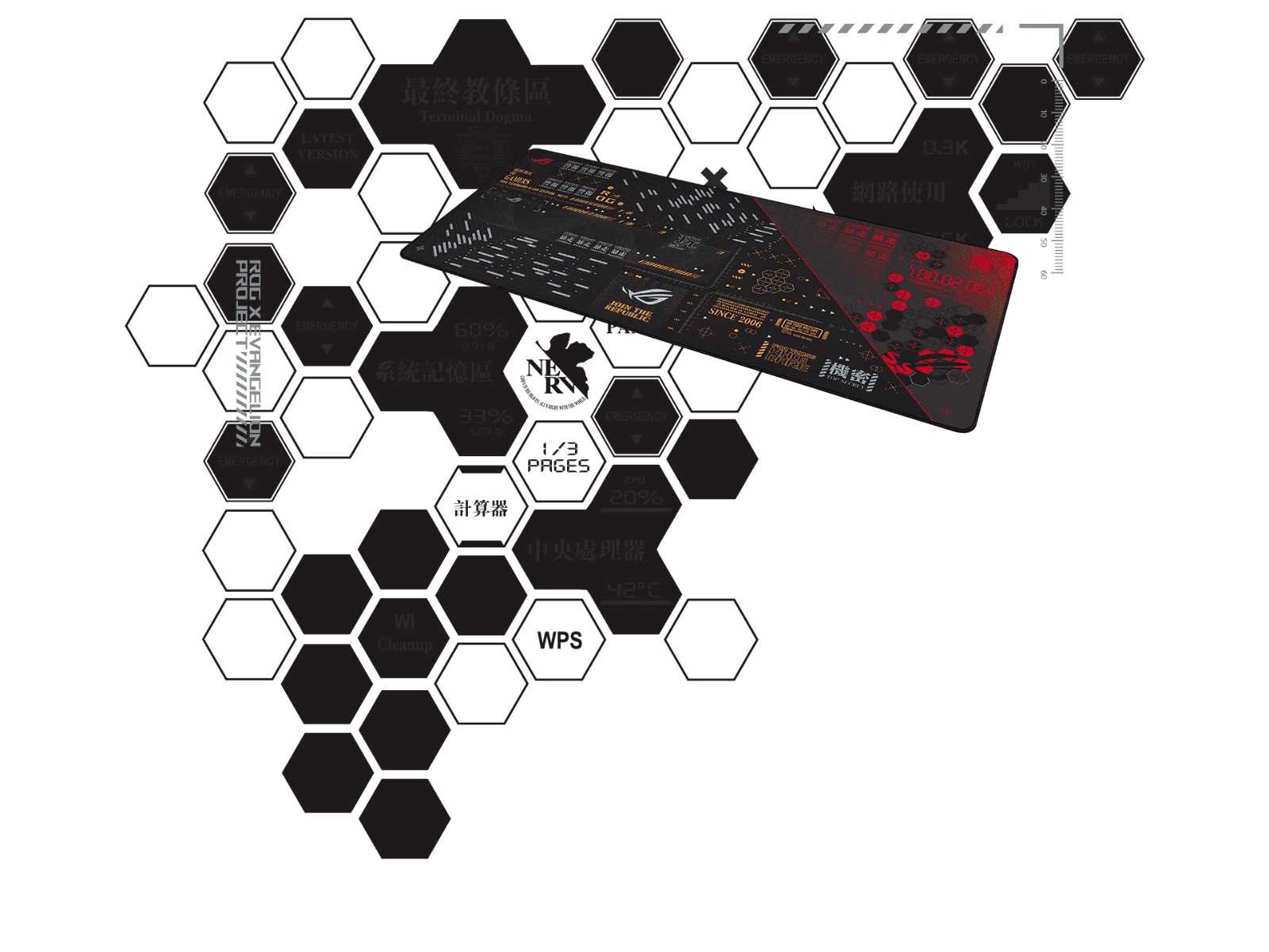 Asus ASUS ROG Scabbard II EVA Edition is a gaming mouse pad with EVA-inspired design, protective nano coating for a water-, oil-and dust-repellent surface 90MP02R0-BPUA00 - thumbnail 3