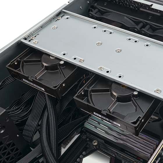 Nanotech Nanotech Rackmounted Workstation QUADRO: AMD Ryzen 9 7950X3D 16-C 32-T, Nvidia QUADRO  RTX A4000 16GB GDDR6, 64GB RAM DDR5 6000Mhz, T700 4TB GEN 5 SSD NVME +18TB HDD WD Ultrastar, 1000W PSU Gold,  With 360mm Liquid Cooler, Win11 PRO,  and  1 Year Warranty - thumbnail 15