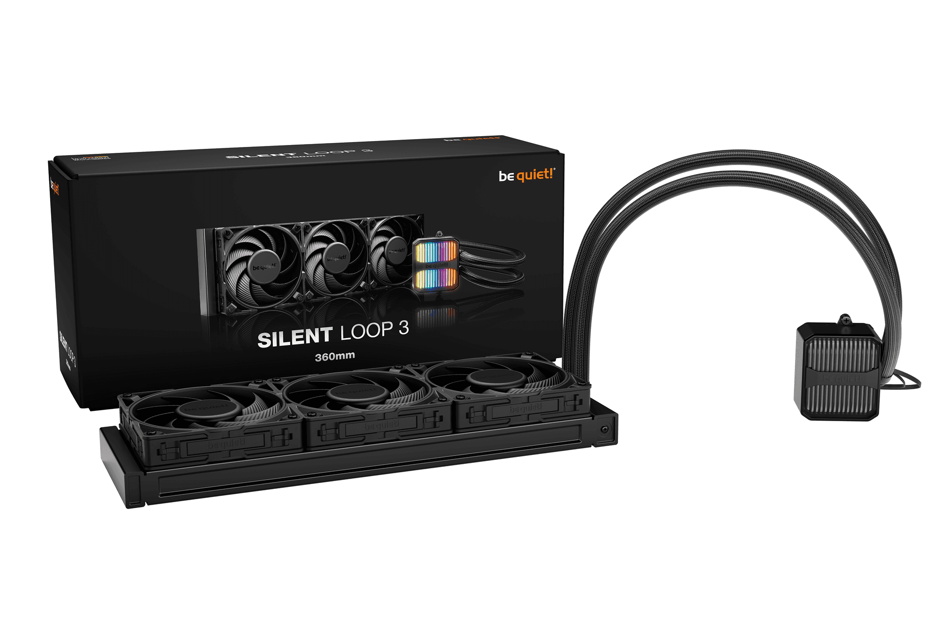 Be quiet! be quiet! Silent Loop 3 360mm All-in-One Liquid CPU Cooler, 3x Silent Wings 4 120mm PWM Fans & 3-Chamber Pump, Black | BW025 - thumbnail 1