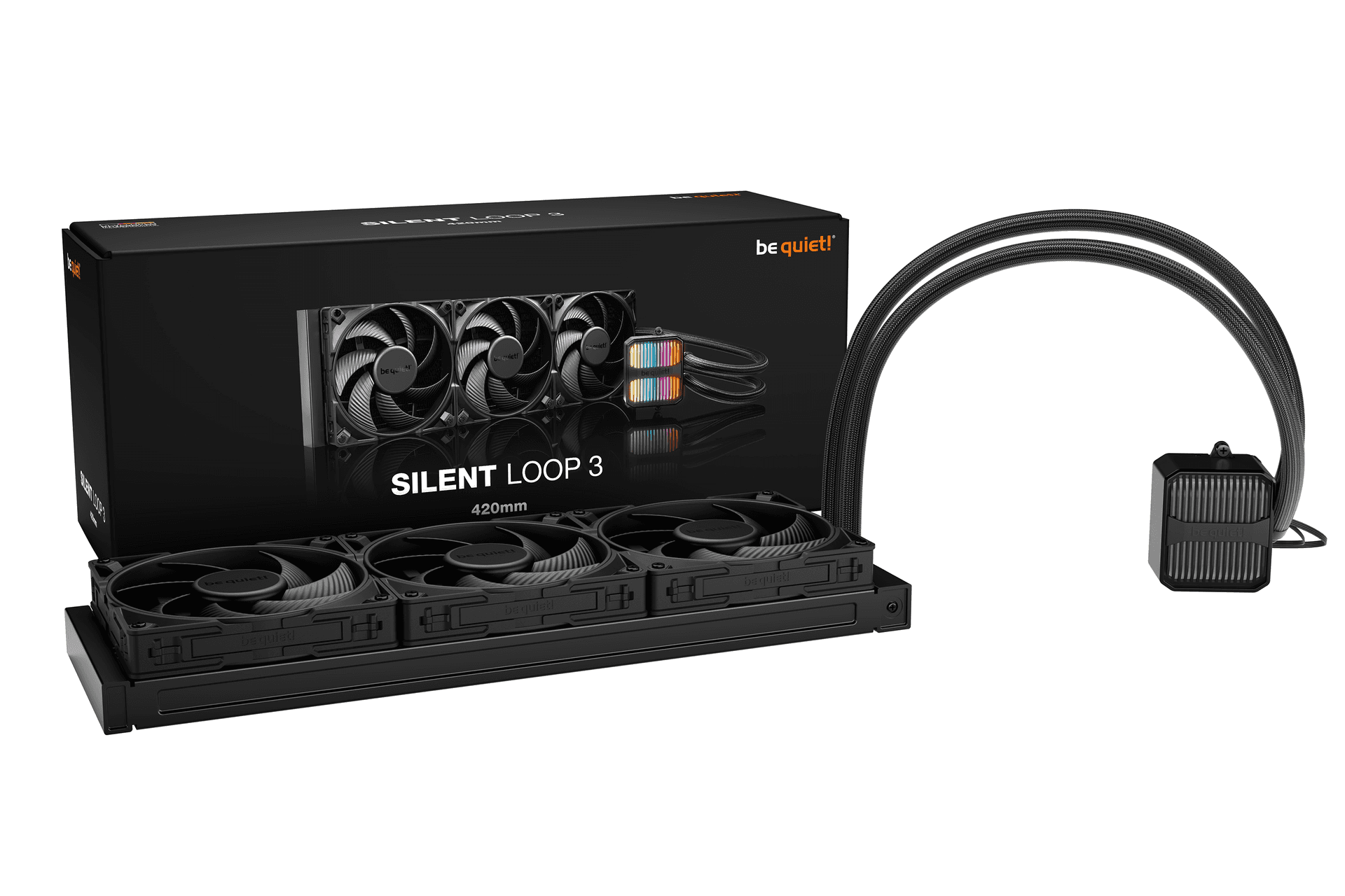Be quiet! be quiet! Silent Loop 3 360mm All-in-One Liquid CPU Cooler, 3x Silent Wings 4 120mm PWM Fans & 3-Chamber Pump, Black | BW025 - Size: 420mm