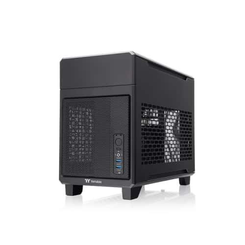 Thermaltake Thermaltake TR100 Mini Tower Chassis (Mini ITX Case), Supports Mini ITX Motherboard, 280mm AIO Cooler, SFX PSU, USB 3.2 (Gen 2) Type-C, HD Audio, Black | CA-11A-00S1NN-00 - thumbnail 1