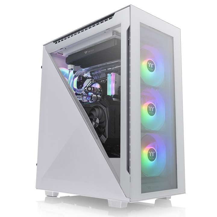 Thermaltake Thermaltake Divider 500 TG Snow ARGB Mid Tower Chassis, Front 3x 120 x 120 x 25 mm ARGB fan, Rear 1x 120 x 120 x 25 mm fan, 3mm Tempered Glass x 4, 7 x Drive Bays, | CA-1T4-00M6WN-01 - thumbnail 2