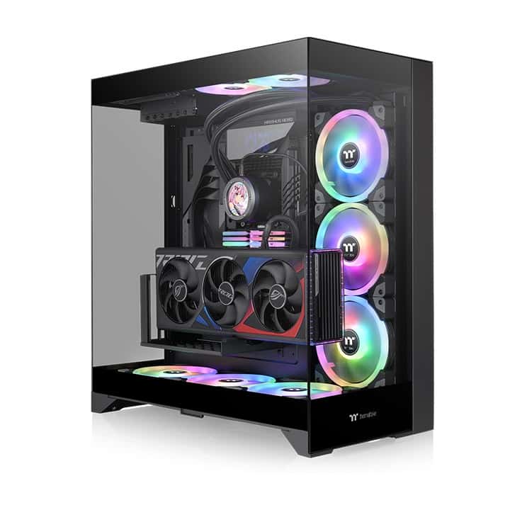 Thermaltake Thermaltake CTE E550 TG Black Mid Tower ATX Case, 3 Tempered Glass Panels, Three-Way VGA Installations Dual Chamber Design,  Hidden-Connector Mobo Support | CA-1Z8-00M1WN-00 - thumbnail 2