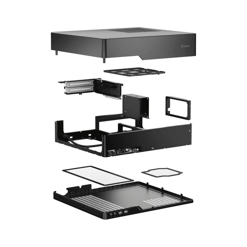 Fractal Design Fractal Design Node 202 Black Mini ITX Computer Case, 377 x 82 x 330 mm, 3x Dust filters (CPU, GPU & PSU), Total fan mounts 2x 120 mm in graphics card chamber, 2 x Expansion slots, SFX PSUs up to 130 mm long | CA-NODE-202-BK - thumbnail 5