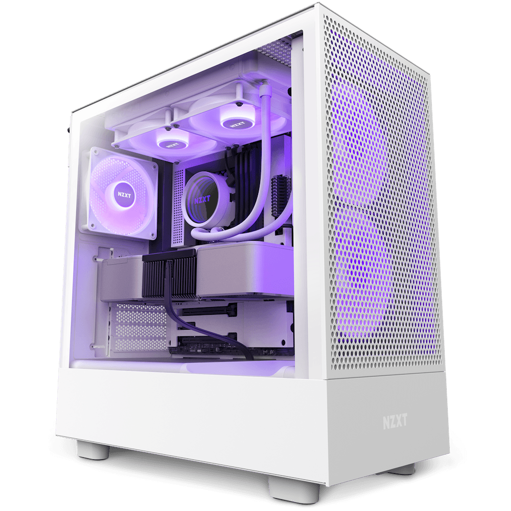 Nanotech H5 FLOW Ultimate White Gaming PC - Intel Core i9-14900KF 24 Cores 32 Threads, Nvidia RTX 4060TI 8GB, 32GB DDR5 RAM 6000MHz, 4TB SSD Gen 4, 750W, 240mm Liquid Cooler, Wi-Fi + BT - thumbnail 1
