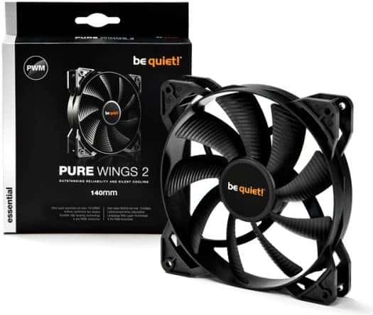 Be Quiet! Pure Wings 2 140mm PWM Case Fans, 9x Airflow-Optimized Fan Blades, 1000 RPM Fan Speed, Up to 104 CFM Airflow, Rifle Bearing Technology, Black | BL040 - thumbnail 4