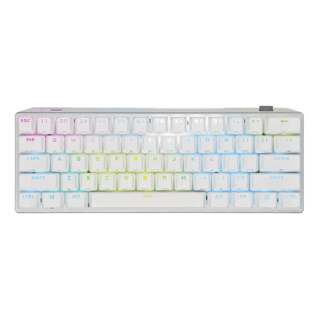 Corsair Corsair K70 PRO MINI WIRELESS 60% Mechanical CHERRY MX Red Switch Keyboard, with RGB Backlighting, Hot Swappable Keyswitches, Multi-platform Connectivity, Compact size, White | CH-9189110-NA - thumbnail 2