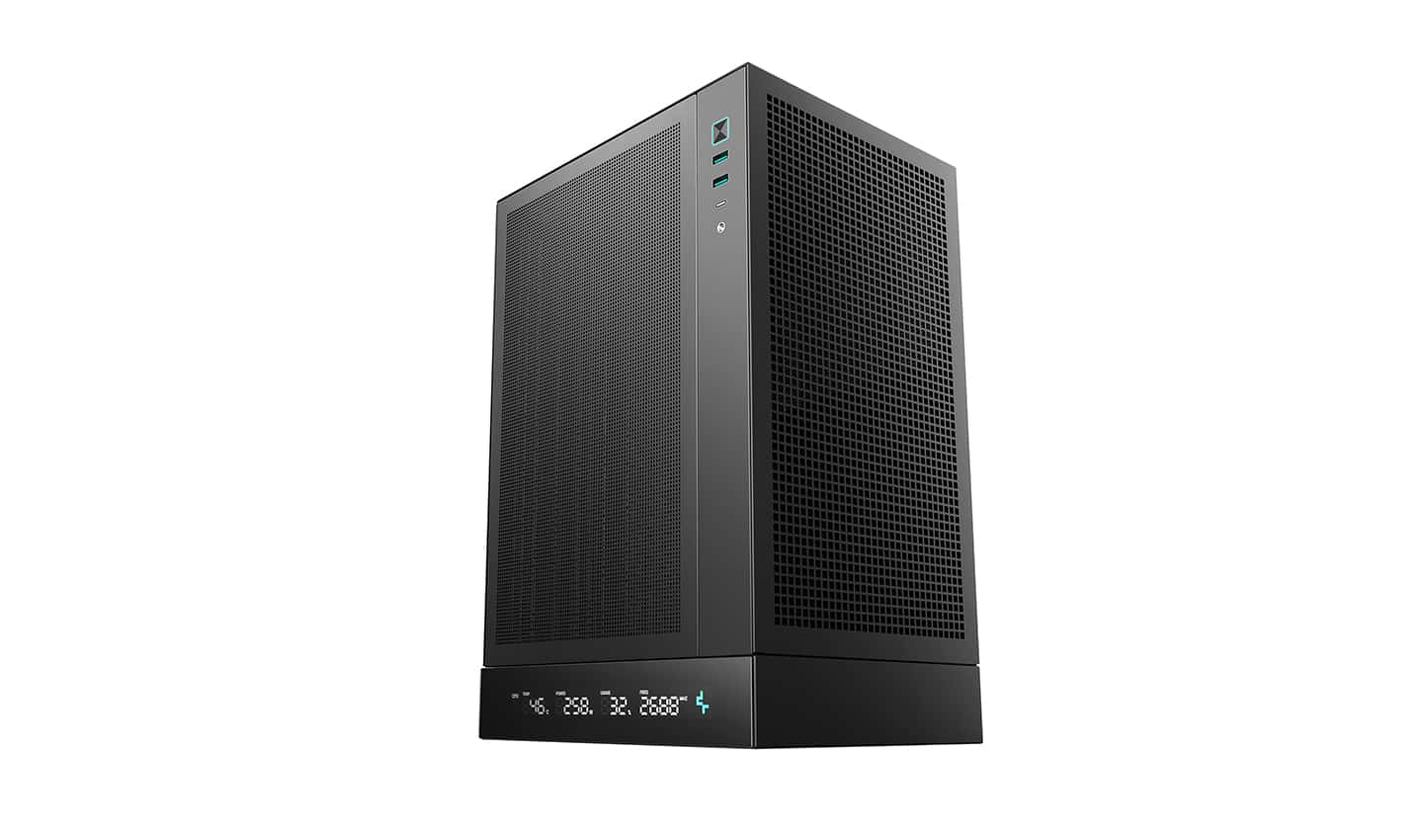 DEEPCOOL Deepcool CH170 DIGITAL Vertical M-ITX Case, With Screen, Full Mesh panel, Supports Upto Mini-ITX Motherboard, 305mm GPU, 240mm Cooler, ATX PSU, Black | R-CH170-BKNPI0D-G-1 - thumbnail 1
