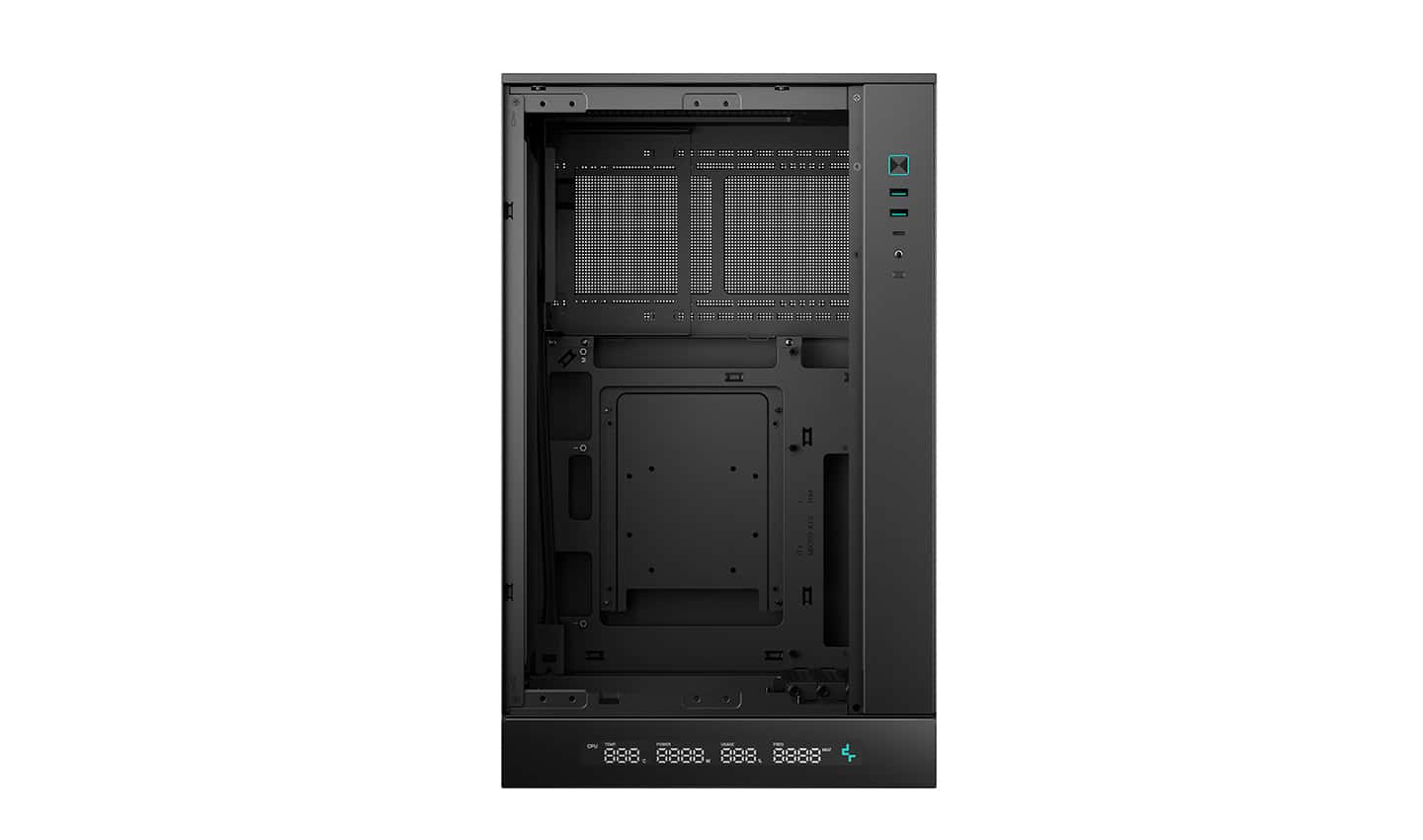 DEEPCOOL Deepcool CH270 DIGITAL Mini-tower Case, Tempered Glass, Motherboard Support Upto Micro-ATX (Rear Connector), 360mm Radiator Supports, Full Mesh Panel, ATX PS2 Support, Black | R-CH270-BKNDM0-G-1 - thumbnail 7