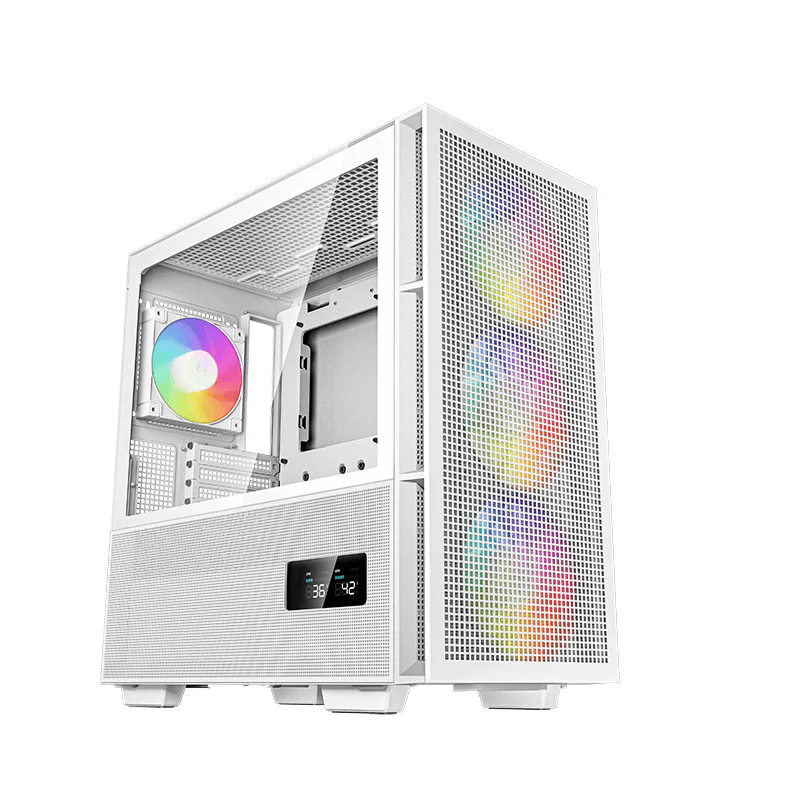 DEEPCOOL Deepcool CH560 Digital ATX Mid Tower Computer Case, ABS+SPCC+Tempered Glass Materials, 3140mm ARGB Fans, Real-Time Dual-Status Digital Display, Hybrid Airflow Glass Side Panel, White | R-CH560-WHAPE4D-G-1 - thumbnail 2