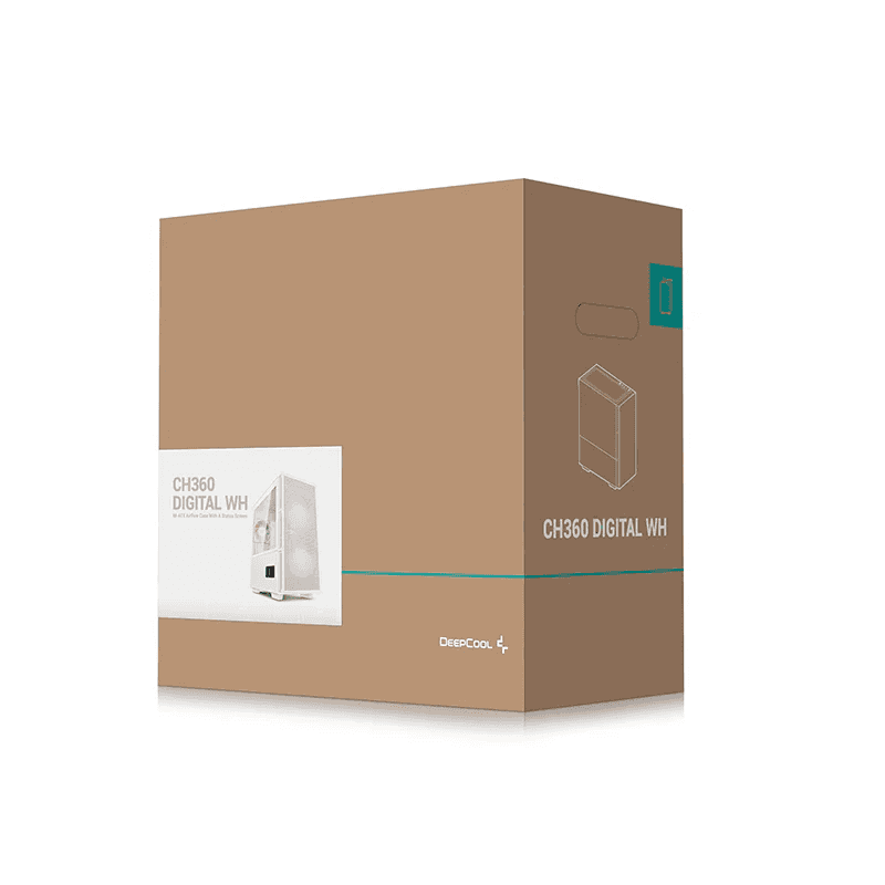 DEEPCOOL DeepCool CH360 Digital High Airflow mATX Case, 3x Pre-Installed aRGB Fan, Digital Display, ABS + SPCC + Tempered Glass Materials, Up to 360mm Radiator &amp; 8x Fan Support-White | R-CH360-WHAPE3D-G-1 - thumbnail 5