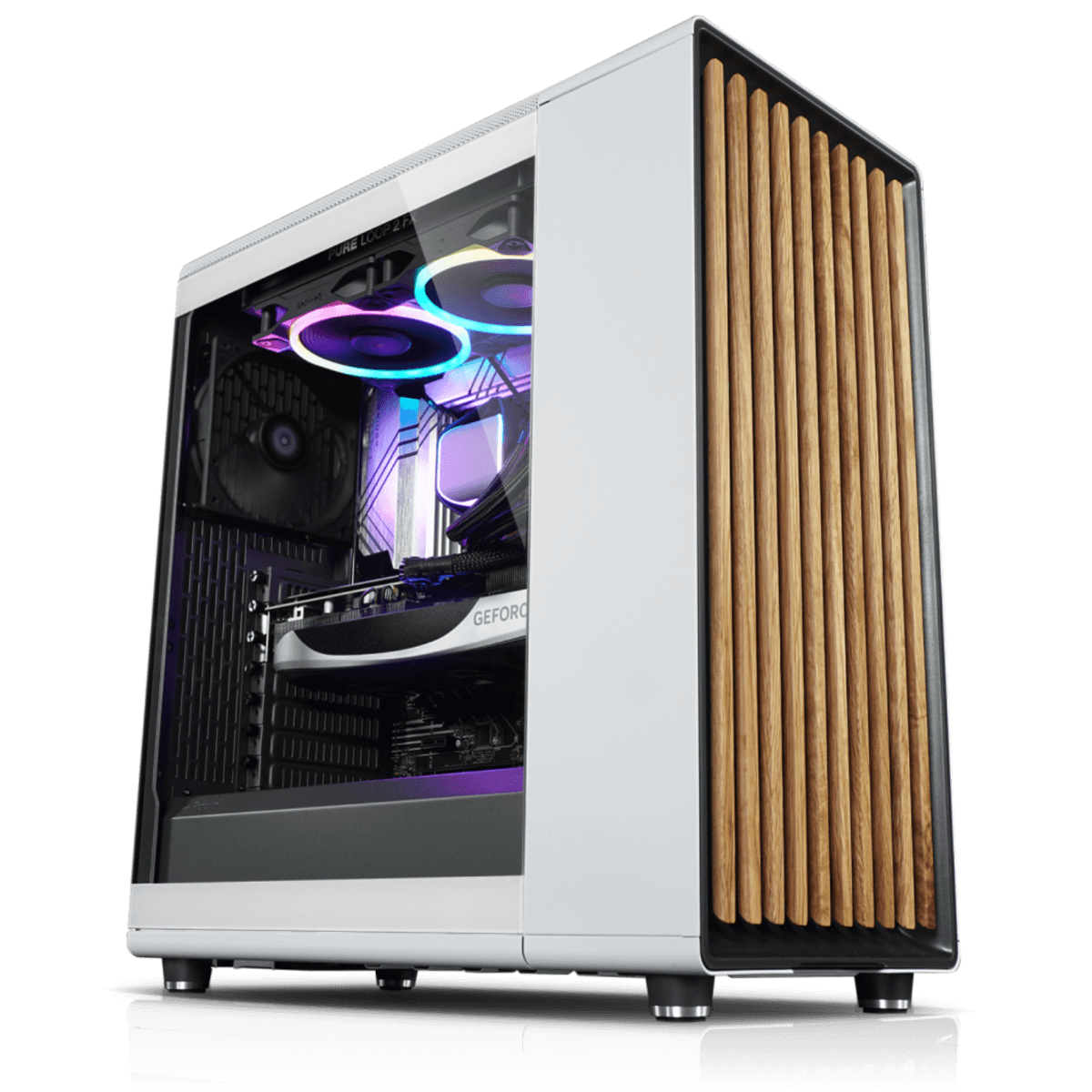 Nanotech White Wood PC Extreme Gaming PC - AMD Ryzen 9 7950X3D 16 Cores 32 Threads, NVIDIA RTX 4080 16GB, 64GB DDR5 RAM 6000MHz, 2TB SSD Gen 4, 1000W 80 Plus Gold PSU, 360mm Liquid Cooler, Wi-Fi + BT - thumbnail 4