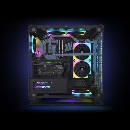Thermaltake Thermaltake TOUGHFAN 14 RGB High Static Pressure 140mm Radiator Fan (Case Fan), TT Premium Edition (3-Fan Pack), White | CL-F136-PL14SW-A - thumbnail 5