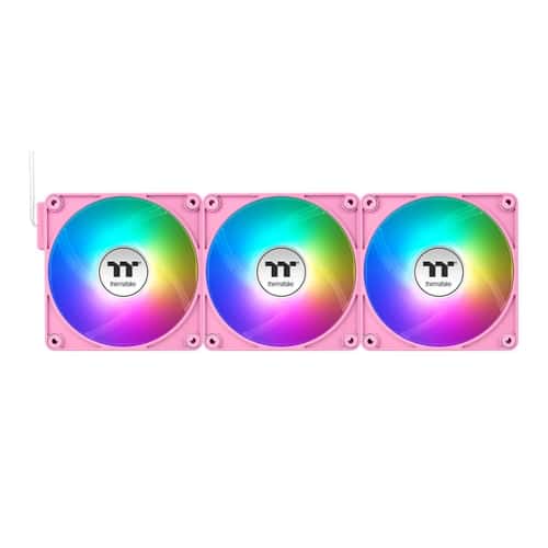 Thermaltake CT120 EX Reverse ARGB Sync PC Cooling Fan Pink (3-Fan Pack), PWM 500 ~ 2000 R.P.M, 65.82 CFM Air Flow, 1.87 mm-H2O Air Pressure, Hydraulic Bearing, MagForce 2.0  | CL-F225-PL12PK-A thumbnail 3