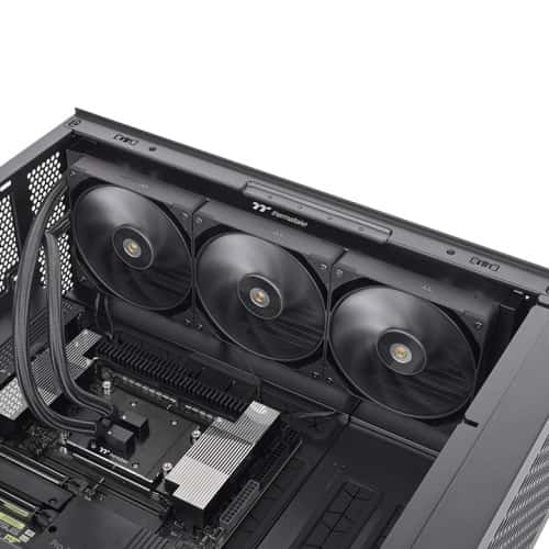 Thermaltake Thermaltake AW420 Workstation AIO Liquid Cooler, Nickel-Plated Copper Water Block, Air Flow 119.6CFM (one fan), Air Pressure 3.57 mm-H2O (one fan), PWM 500~2000 R.P.M,  Supports Intel LGA4677 & AMD sTR5 / SP6 Sockets, Black | CL-W445-PL14BL-A - thumbnail 5