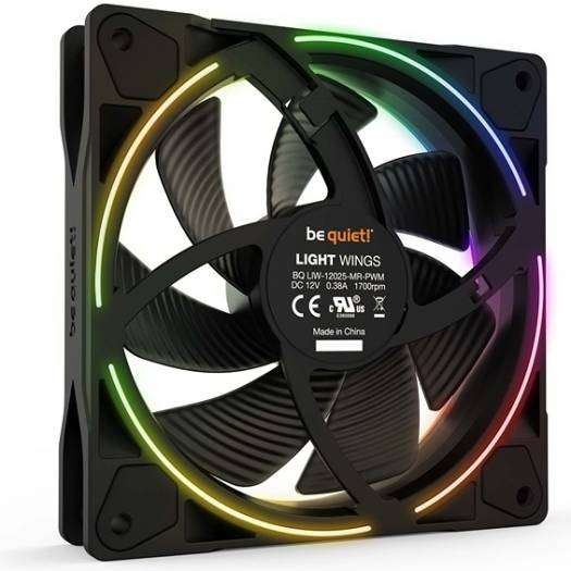 Be Quiet! Light Wings 120mm PWM aRGB Case Fans, 7 Silence-Optimized Fan Blades, Up to 70.53 CFM Airflow & 1700 RPM Fan Speed, Rifle Bearing Technology, Triple Pack, Black | BL076 - thumbnail 2