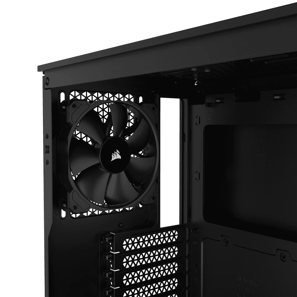 Corsair Corsair 3000D AIRFLOW Mid-Tower PC Case,  Tempered Glass, 2x Pre Fitted SP120 fans, 4x Drive Bays, 7x Expansion Slots, Airflow Optimized Front Panel, Black | CC-9011251-WW - thumbnail 4