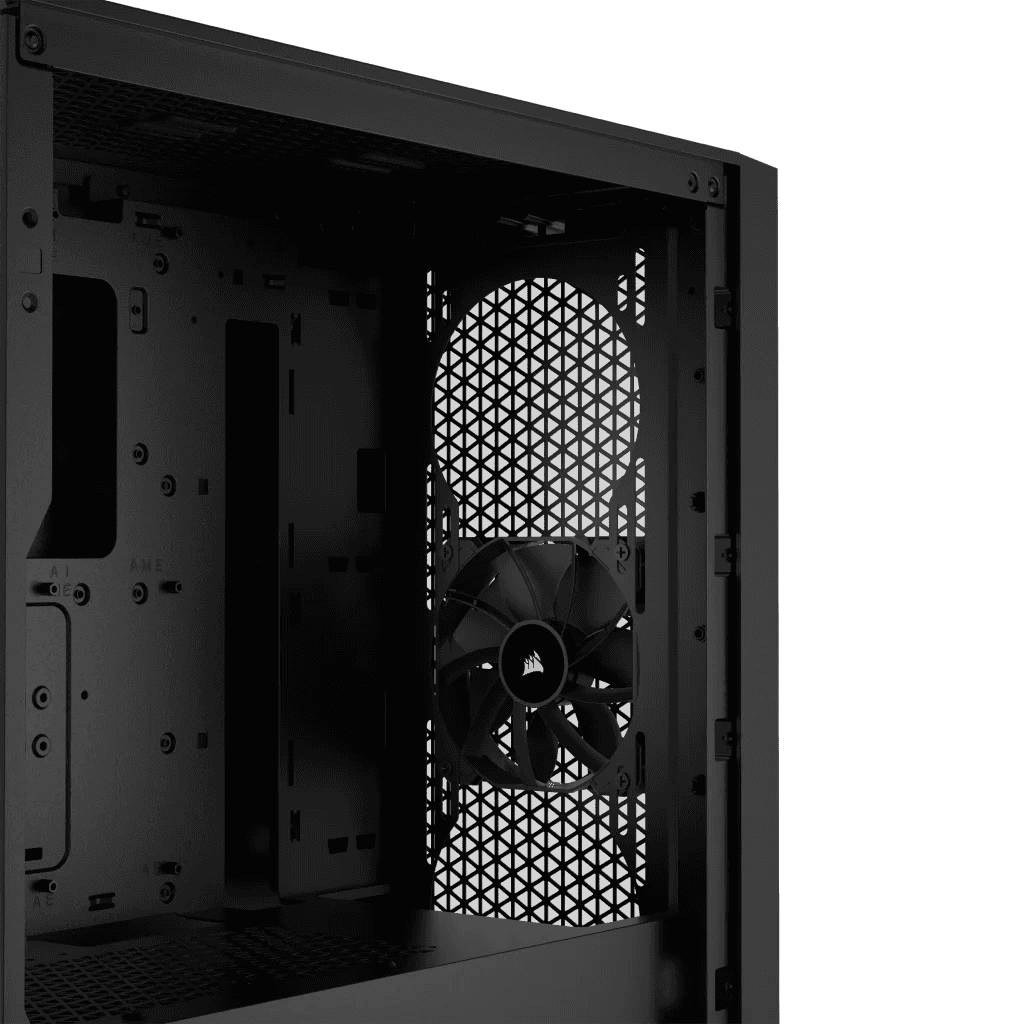 Corsair Corsair 3000D AIRFLOW Mid-Tower PC Case,  Tempered Glass, 2x Pre Fitted SP120 fans, 4x Drive Bays, 7x Expansion Slots, Airflow Optimized Front Panel, Black | CC-9011251-WW - thumbnail 5