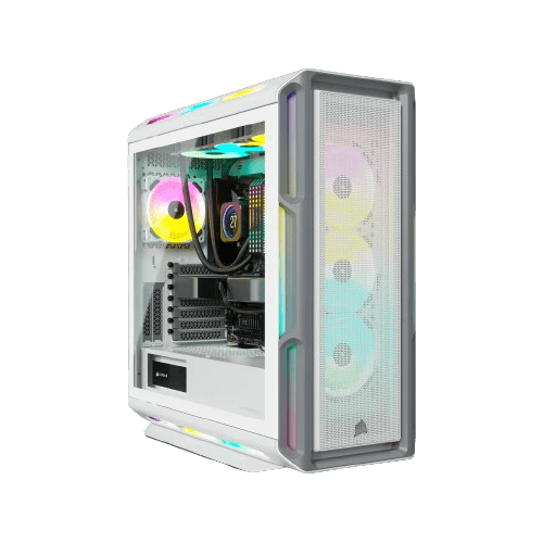 Corsair Corsair ICUE 5000T RGB Tempered Glass Mid Tower ATX PC Case, Tempered Glass, 9x Expansion Slots, 6x Drive Bays, RGB???s Contoured Curves & 208 Individually Addressable RGB LEDs White| CC-9011231-WW - thumbnail 5