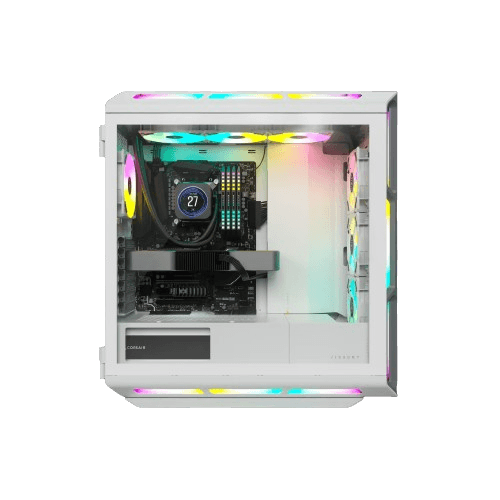 Corsair Corsair ICUE 5000T RGB Tempered Glass Mid Tower ATX PC Case, Tempered Glass, 9x Expansion Slots, 6x Drive Bays, RGB???s Contoured Curves & 208 Individually Addressable RGB LEDs White| CC-9011231-WW - thumbnail 2