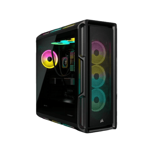 Corsair Corsair iCUE 5000T RGB Tempered Glass Mid Tower ATX PC Case, Tempered Glass, 9x Expansion Slots, 6x Drive Bays, RGB???s contoured curves & 208 individually addressable RGB LEDs Black | CC-9011230-WW - thumbnail 5