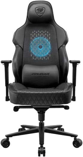 COUGAR NxSys Aero Gaming Chair with Integrated RGB Fan & Premium PVC Leather, Adjustable 3D Armrests, Elastomeric Mesh, Durable Steel Frame, 3" Wheels, 160kg Max Weight, Black 3MARP0RB.0001,4710483776472 - thumbnail 6