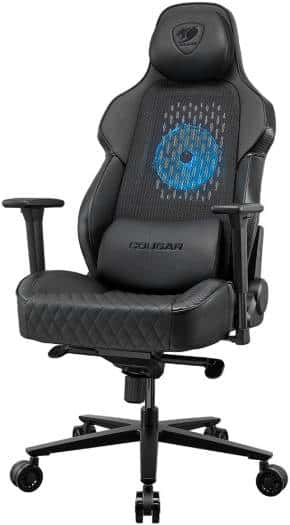 COUGAR NxSys Aero Gaming Chair with Integrated RGB Fan & Premium PVC Leather, Adjustable 3D Armrests, Elastomeric Mesh, Durable Steel Frame, 3" Wheels, 160kg Max Weight, Black 3MARP0RB.0001,4710483776472 - thumbnail 7