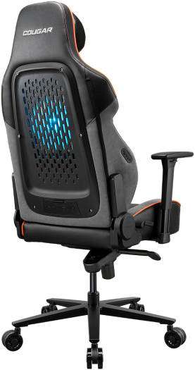 Cooler Master COUGAR NxSys Aero Gaming Chair with Integrated RGB Fan & Premium PVC Leather, Adjustable 3D Armrests, Elastomeric Mesh, Durable Steel Frame, 3" Wheels, 160kg Max Weight, Black-Orange | 3MARP0RB.0001 - thumbnail 7